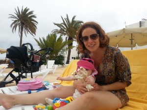 C and me by the pool