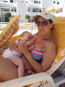 Breastfeeding an 8 month old C on holiday this week