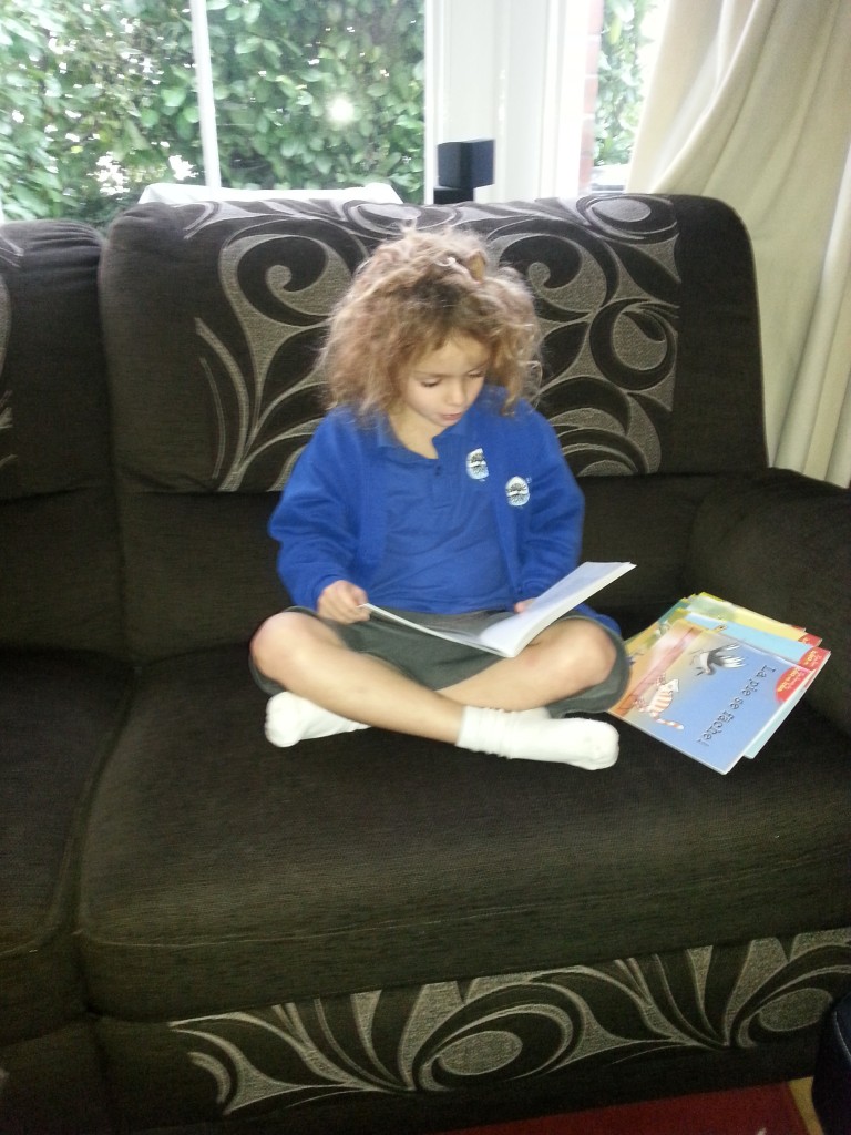 Engrossed in her book
