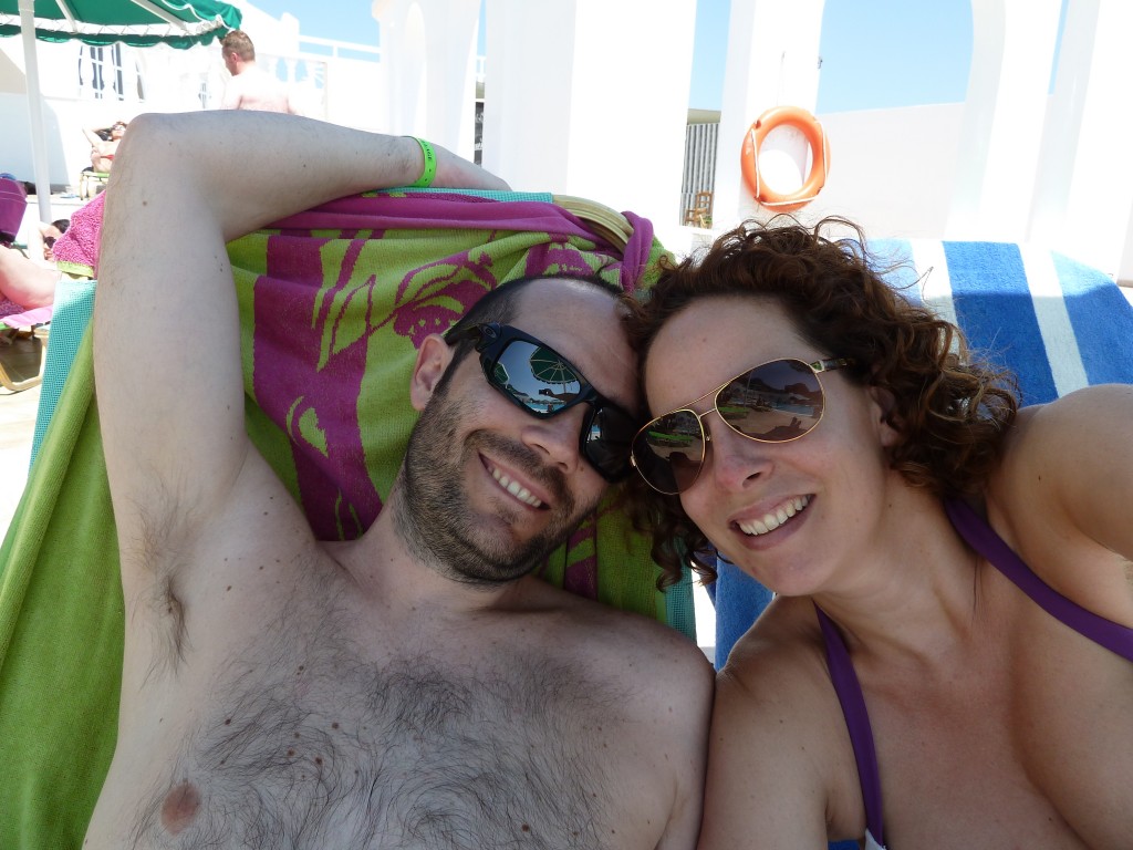 The two of us in Kos (pregnant with C), June 2012