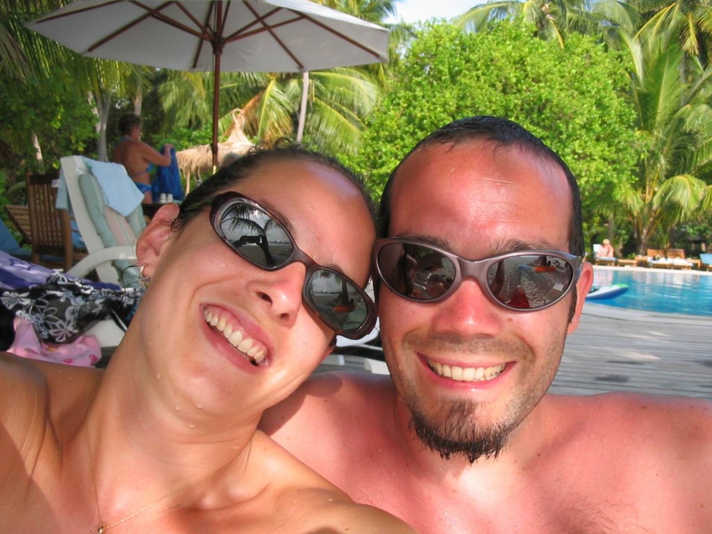 On "real" honeymoon in the Maldives, January 2004