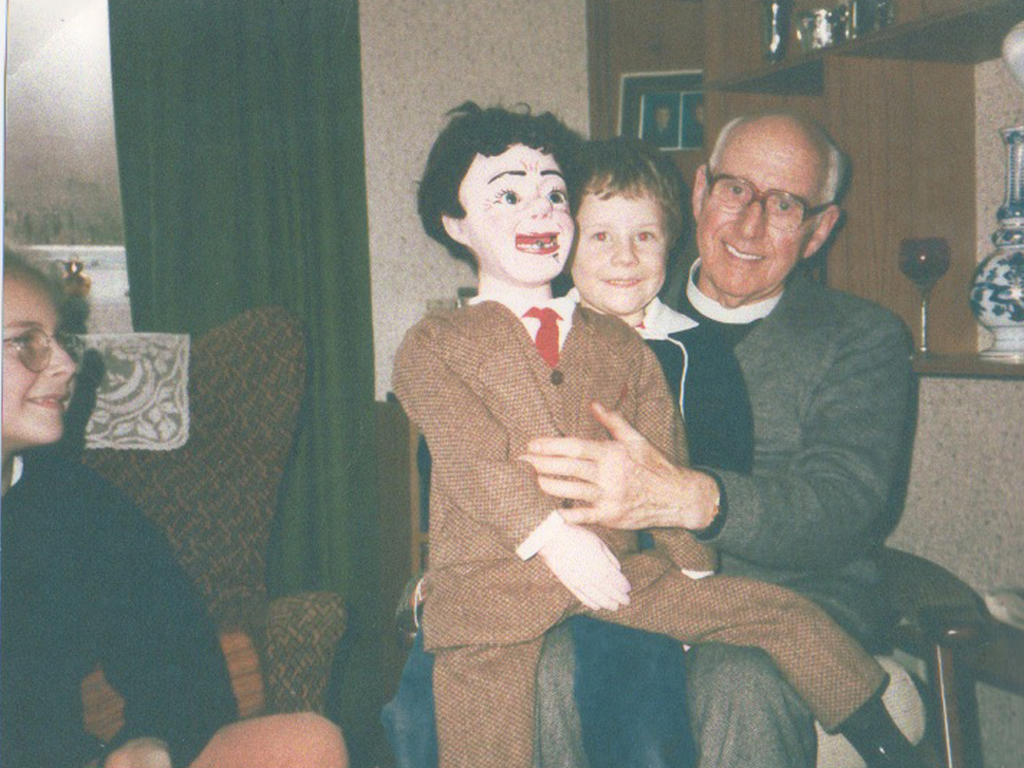 Grandad with George and one of brothers and one of my sisters in the 80s