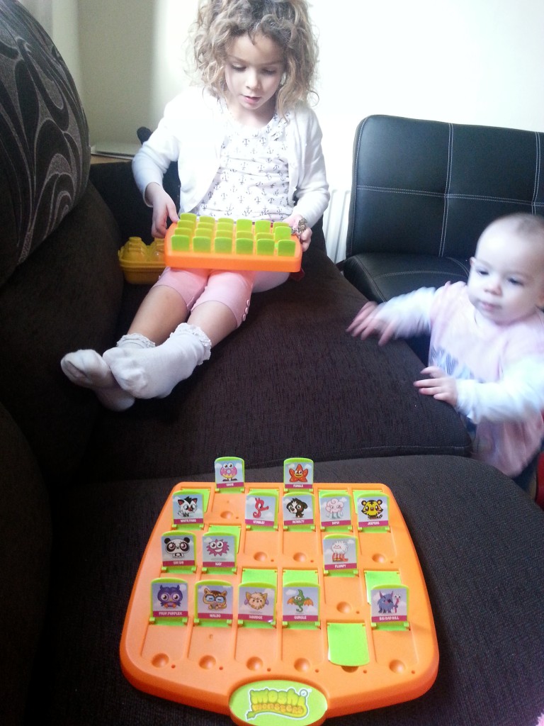 L and I playing Where's Moshi, with C's intervention!