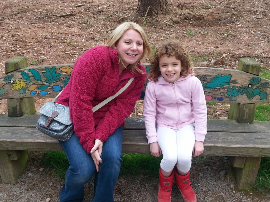 L with her Auntie E at Cannock Chase Park
