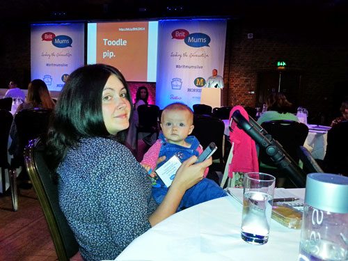 Blogger with baby at Britmums Live www.FranglaiseMummy.com